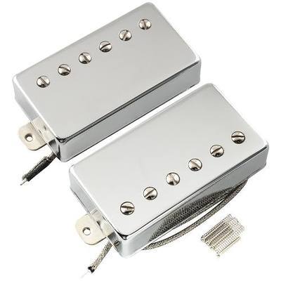 Musiclily Pro LP-CBLA Alnico 5 Covered Humbucker Neck Bridge Pickups Set 7.8K/8.8K for LP Style Electric Guitar, Chrome