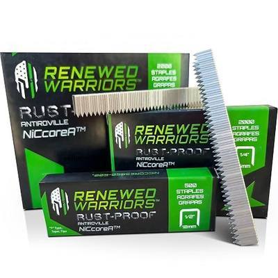 NiCcoreA Rustproof Staples T50 (1/2" Leg; 3/8" Crown) Outperforms Stainless Steel Staples 1/2 Marine; T/50 Type T-50 Staple - Compare to Monel (500 Count Pack)