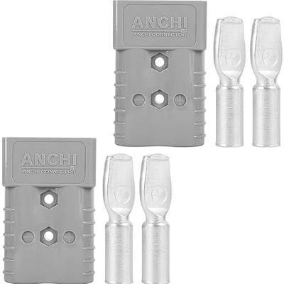 350A Forklift Battery Connector 2/0 AWG for Recovery Winch, Towing Systems | 350A 600V Plug Jumper Cable Plug Connect/Disconnect (2PCS 350A Gray)