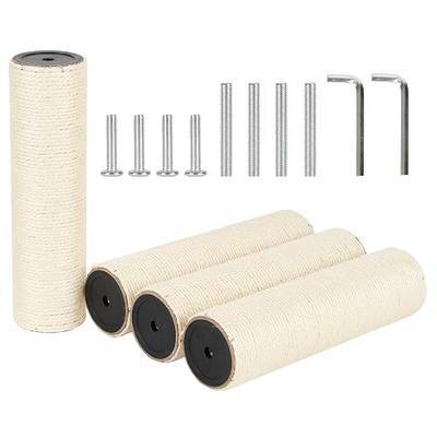 4 Pcs 3.3" 8.3cm Diameter M8 M10 Cat Scratching Post Replacement Pole with Screws and Bolts and Wrench for Cat Tree Condo (M8, 30cm/11.81in)