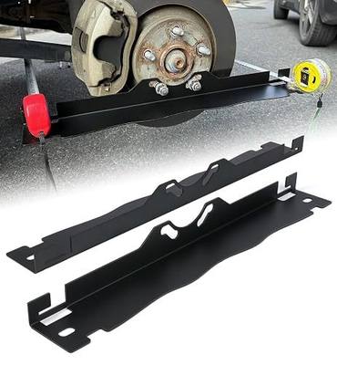 Heavy Duty Toe Alignment Tool Plates, Upgrade Stainless Steel Wheel Alignment Tool Plate with Hanging Holes for Easy Wall-Mounted Storage, Black(Excluding Tape Measures)