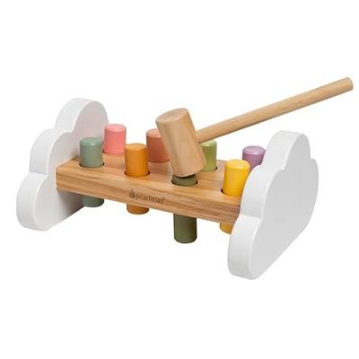 Pearhead Montessori Hammer Bench, Wooden Pounding Toy for Toddlers | Early Development Activity, Fine Motor Practice, Colorful Interactive Play, Ages 1+