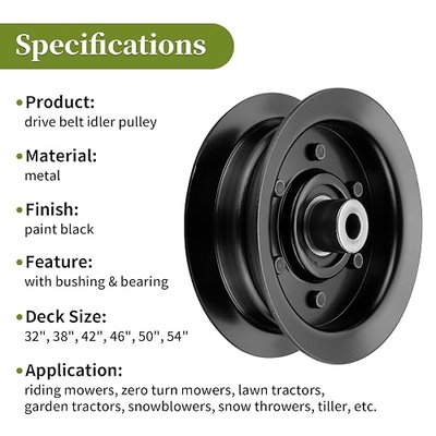106-2175 Idler Pulley Replacement 132-9420, Flat Idler Pulley Compatible with Toro Timecutter SS5000 SS4235 MX5060 42 50 inch Deck Zero Turn Riding Mower, Replaces Ro tary 12901, 3 Pack