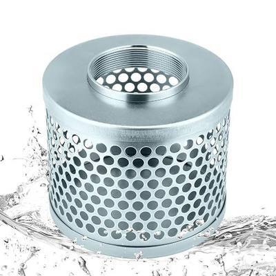 Tujoe 3 Inch Round Hole Suction Strainer Filter Carbon Steel Plated Npt Thread Hose Water Pump Inlet Strainer for Remove Debris Trash Reduces Solids Entering