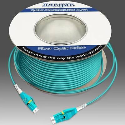 61 Meters Uniboot OM3 Fiber LC to LC Fiber Optic Cable, 10GB Multimode Fiber Patch Cable Duplex 50/125, 200 feet, LSZH Aqua