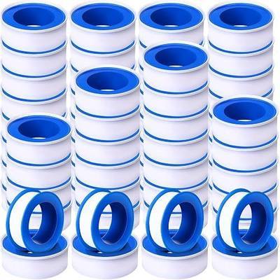 Pushglossy 100 Rolls PTFE Tape 1/2 x 520 Inches Plumbers Waterproof Sealant Plumbing Tape for Shower Head Repairing Water Pipe Sealing (White)