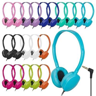 20 Pack Bulk Headphones Multi Color | Classroom School, Wholesale Durable Earphones, For Students Teens Children and Adult