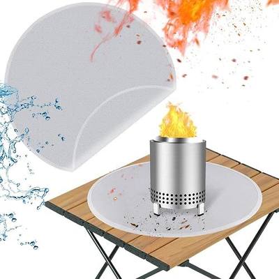 18.5in Fire Pit Mat Compatible with Solo Stove Mesa and Mesa XL Accessories, Fireproof Mat Compatible with Solo Stove Mesa, 3-Layer Fire Pit Mats for Under Fire Pit and Grill to Protect Table - Grey