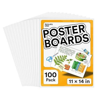 Poster Board White Poster Paper 11x14 Large Poster Board Bulk School Supplies 100 Pack (White 11x14)