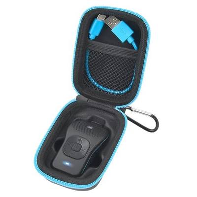 ANKHOH Carrying Travel Case for Noxgear 39g Wearable Bluetooth Clip Speaker | Hard Shell, Cable Pocket, Carabiner Included, Compact Travel Storage, Bag Only, For Walking Running & Travel, Black