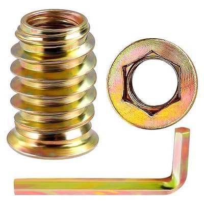 M8 x 20mm Threaded Inserts for Wood, Nut Inserts, Hex Drive, 30 PCS
