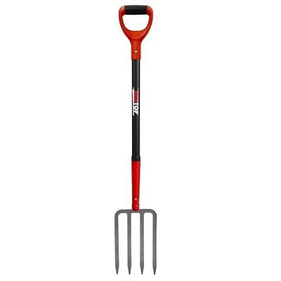 4-Tine Pitch Fork Garden Digging Fork with Fiberglass Handle 43 in | Heavy Duty Full Forged Steel Fork Head,Sturdy Fiberglass Handle,Spading Fork, Pitchfork, For Gardening, For Digging Potato