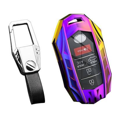 for Toyota Key Fob Cover,Keychain,Zinc Alloy Protection Car Key Shell Case Compatible with Toyota Smart Remote Keyless Entry Keyshell Accessories(Multicolour)