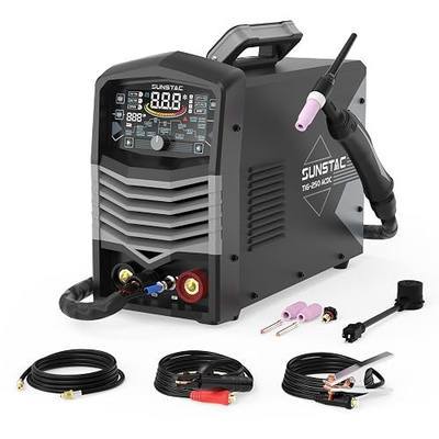 Sunstac 250A AC/DC Aluminum TIG Welder with Pulse, 110V/220V Dual Voltage TIG Welding Machine with DC TIG/AC TIG/Pulse TIG/SPOT TIG/Stick