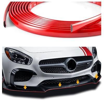 16.4Ft Cuttable Automotive Trim Strip,Anti-Scratch Car Door Trim Molding Car Exterior Accessories,Universal CCar Stickers Trim Strip for Hood,Window,Door,Bumper,Headlight (Red)