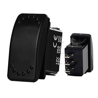 Waterproof Momentary Rocker Switch 3 Pin SPDT (On)-Off-(On) 12V/20A 24V/10A for Marine Boat Car Truck Trailer 4x4 Caravan RV SUV ATV UTV Universal