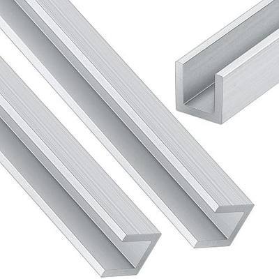 Yaocom 2 Pcs 4 ft 1/4" U Channel Aluminum 1/16" Walls x 3/8" High x 3/8" Width Aluminum C Channel Metal 6063 Alloy T-6 Temper for Posters Signs Frame Display Stands
