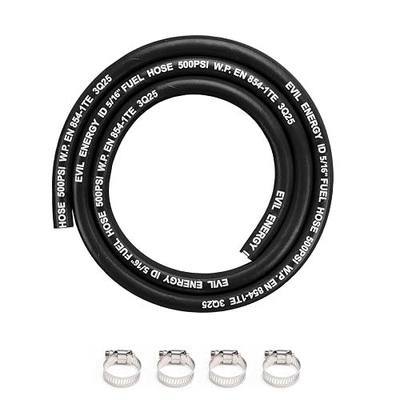 EVIL ENERGY 5/16" High Pressure Fuel Line Hose 5FT 500 PSI E85 for Fuel Systems Engines NBR Rubber EN854-1TE Black