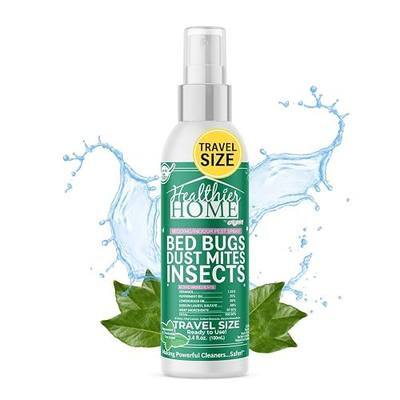 Chomp! Travel Size Bed Bug & Insect Repellent, Natural, TSA Approved Indoor Pest Control Spray for Travel & Home, Plant-Based Dust Mite, Ant, Spider, Fly Killer, Peppermint Scent, 3.4 Fl Oz