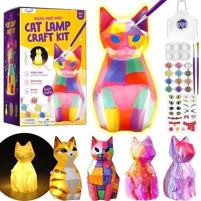 LAOESE Paint Your Own Cat Lamp Kit, Arts and Crafts for Kids Ages 8-12, Art Supplies Painting kit for Kids 6-12, Cat Night Light Toys Girls Boy Birthday Gifts for Kids Ages 3 4 5 6 7 8 9 10 11 12+