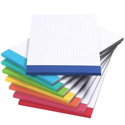 Jetec 8 Pcs Small Graph Paper Notepad 5 x 8 Inch Mini Notebook Double Sided Memo Pads Back to School Supply Pocket Notepad Assorted Colors 50 Sheets Graph Paper Notebook (Colorful)