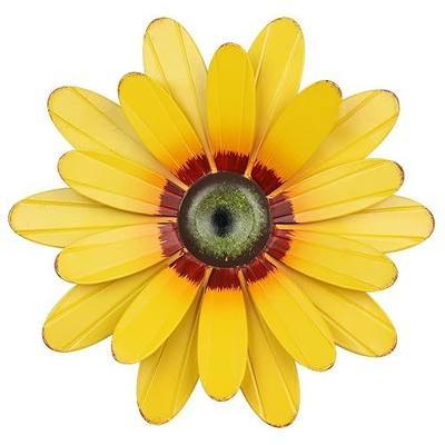 YEAHOME Sunflower Garden Decor, 11'' Metal Flower Wall Decor, Yard Hanging Wall Art Decorations for Kitchen, Bathroom, Living Room, Spring Boho Art for Indoor Outdoor