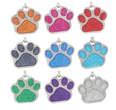 Pet ID Tag, Glitter Paw Bling, Cat ID Tag, Dog ID Tag, Custom Engraved, Dog Name Tag, Cat Name Tag, Dog Tags Personalized, Cat Tags Personalized, Pet Tag Personalized