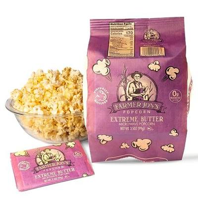 Farmer Jon’s Microwave Popcorn - Extreme Butter - Farm Fresh Gourmet Snacks Made at Home - Delicious Flavor, Safe Microwave Bags - Non-GMO, Gluten-Free Corn - Made in the USA - 12 Pack, 3.5 Oz