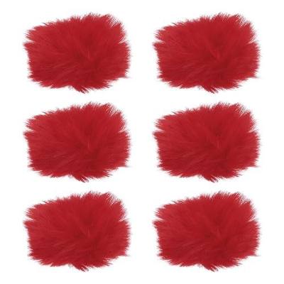 MECCANIXITY Furry Microphone Windscreen 10mm x 55mm Mic Cover Windshield for Indoor Outdoor Microphone Red 6 Pack
