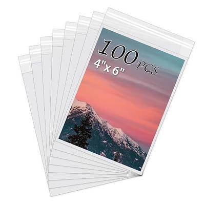 100Pack Acid-Free Photo Sleeves Crystal Clear Storage Bags for 4x6 Print | Pictures, Photos, Frame Mats (Bag Size: 4 7/8" x 6 1/2")