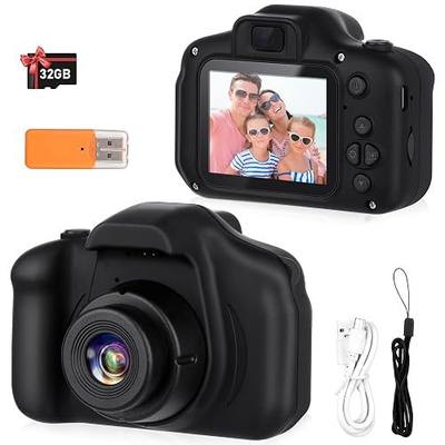 Zeacool Kids Camera,HD Digital Video Camera,Childrens Toys for 3 4 5 6 7 8 9 Year Old Boys/Girls,Selfie Camera for Kids,Christmas Birthday Gifts with 32GB SD Card (Black)