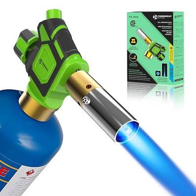 Turbo Flame Torch Head with Igniter - (Cylinder Not Included) for Propane/MAPP Gas Tanks - Professional Blow Torch for Soldering, Brazing, Welding, Glass Blowing & Fire Starting
