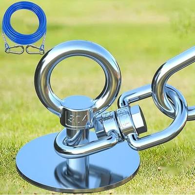TOPKNOT Dog Tie Out Cable and Stake,360°Swivel Dog Run Anchor,with 30FT Heavy Duty Cable- No Tangle,Dog Runner for Yard - Up to 150LBS,Ideal for Outdoor Camping