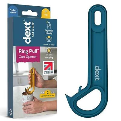 Dext - Ring Pull Can Opener, Pop Can Opener for Seniors, Arthritis, and Parkinson’s, Easy Open, Ergonomic Handle with Comfortable Grip. Perfect for Soda, Pet Food, and More (Teal)
