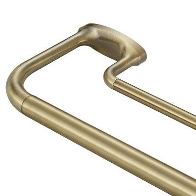 Double Curtain Rods, Wrap Around Curtain Rod for Windows, Internal Splicing 1'' Front and 5/8'' Back Adjustable Curtain Rod with Aluminum Finials and Brackets (Antique Bronze, 28-120")