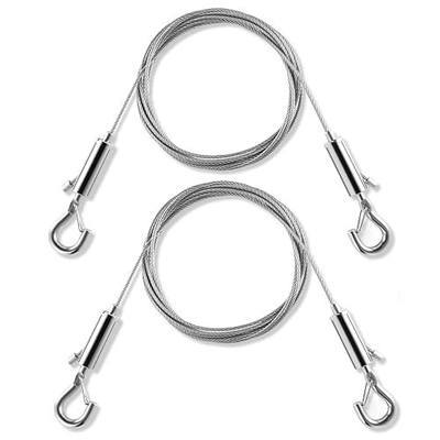 Stainless Steel Picture Hanging Wire, Heavy Duty 100lbs, 2PCS 6.6FT | Adjustable wire rope for picture frames and mirrors. Silver finish. Supports up to 100lbs. Easy to cut and adjust length.