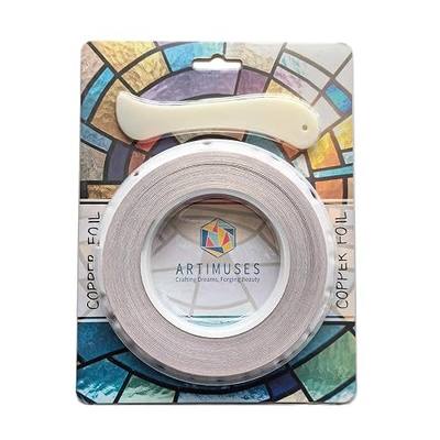 ARTIMUSES 7/32 Inch Silver Backed Copper Foil Tape for Stained Glass,36 Yards (2Rolls)