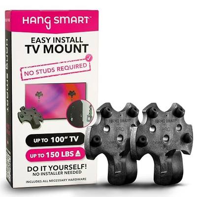 HangSmart TV® Wall Mount NO Stud - Original & Patented Easy Install, DIY for 19-100" TVs, Holds Up to 150LBS, Fits Most LED LCD Flat Screens & Monitors, Includes Hardware