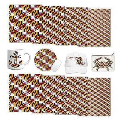 Tintnut Maryland Flag Sublimation Ink Transfer Sheets 8 Sheets 12"x10" | Maryland state flag patterned sublimation transfer paper,easycut & weed,stretchy & washable,for home decor crafts