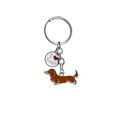 Dog Keychain, Vivid Cute Pet Keyring Bag Charm Metal Key Ring Keyfob