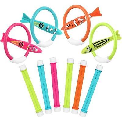Korlon Tec Pool Toys for Kids Ages 4-8 8-12, Underwater Pool Diving Toys | 14 Pcs Summer Training Dive Swim Water Toys Set for Boys Girls Adults
