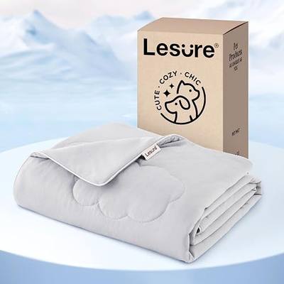 LE SURE Premium Cooling Blankets for Large Dogs - Washable Dog Cooling Throw Blanket with Q-MAX>0.4,Durable Self Cooling Pet Mat for Cat, Soft Cooling Summer Blanket for Hot Weather, Grey, 40x50