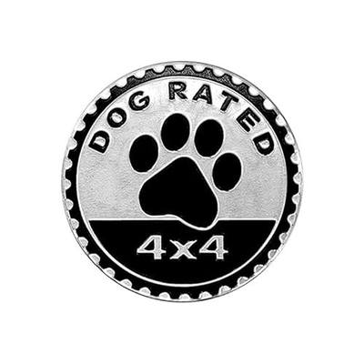 GLSOWEE Dogs Badge Rated Car Emblem, 4 x 4 3D Metal Car Badge Decal Sticker | Round Emblem Decals, Funny Automotive Car Exterior Emblems Badge Fit for Wrangler Vehicles Trucks SUV RV