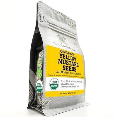Spice Profile Organic Yellow Mustard Seeds | 4 oz | Lab Tested