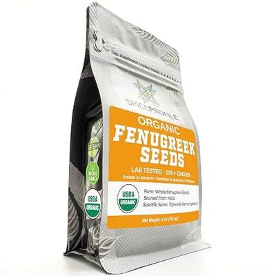 Spice Profile Organic Fenugreek Seeds | 4 oz | Lab Tested