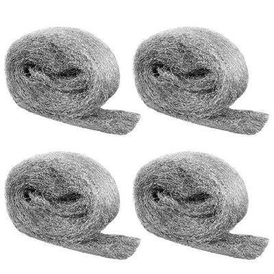 Steel Wool Mice Control, #1 Coarse, 3.1 inch x 13 ft, 4 Pack | Keep Mouse Away from Home Garden Garage, Gap Filler for Holes Siding Pipeline Vents, Wood Metel Sanding and Polishing