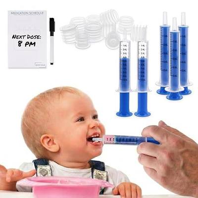 Mess-Free Liquid Medicine Dispenser System for Kids & Pets - Oral Syringe with Bottle Adapter - No Spills, No Waste - With Medication Reminder Log and Marker | Zentious