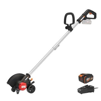 WORX Cordless Lawn Edger, 7'' Grass Edger with 3 Depth Settings, 20V Trencher with Dual Wheels & Brushless Motor, 4.0 Ah Battery & Charger Included, WG898