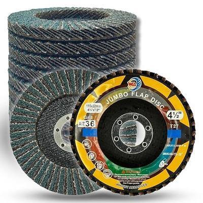 WA 10PACK- 4 1/2" x 7/8" inch 36# Industrial Grade Heavy Duty Premium Zirconia/Alumina Jumbo Flap Disc Grinding Sanding Wheel for Angle Grinder with Aggresive Cut, Coarse Grit 36 Type 27