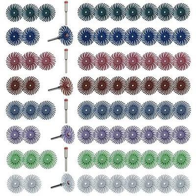 88pcs Radial Bristle Disc with 3mm and 2.35mm Shanks | 1" Abrasive Brush Kit with 8 Mixed Grit Between 80-2500 for Fine Detail Sanding Polishing on Grinder Polisher Rotary Tool